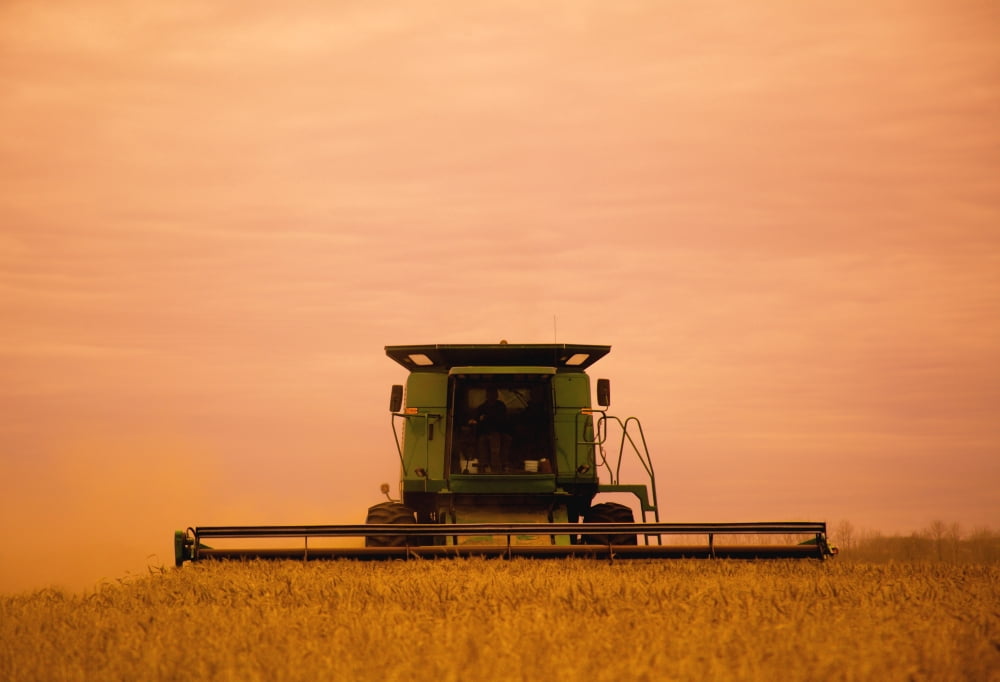 Combine Harvester Canvas Art - Darren Greenwood  Design Pics (16 x 11)