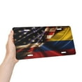 thumbnail image 1 of Combined Colombia And Usa Flag Car Aluminum Front License Plate, Funny License Plate Personalized Car Decoration Fits Any Standard Us Plates License Covers 11.6x5.7inch, 1 of 6