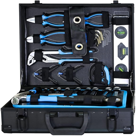 Combined Maintenance Tool Suitcase, 247 pieces of Basic Home Maintenance Tool Set, Household Basic Complete Hand Repair portable Tool Set, General Machinery Tool Set with Plastic Toolbox Storage Case