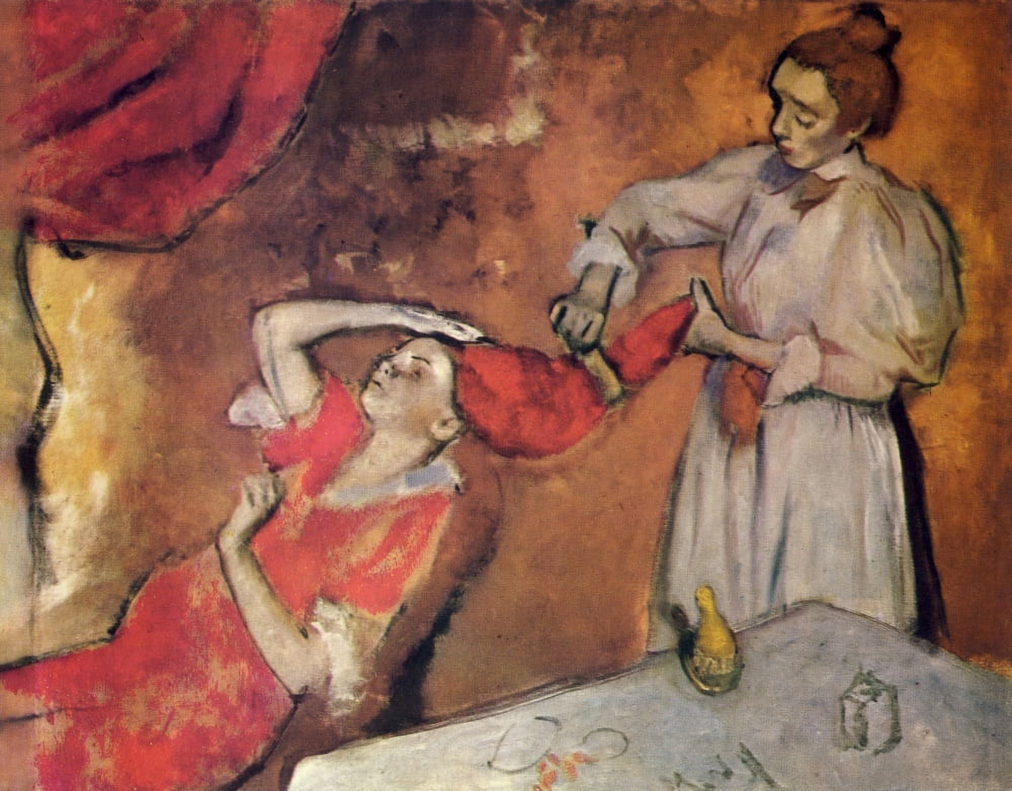 Combing the hair c1892 Canvas Art - Edgar Degas (18 x 24)
