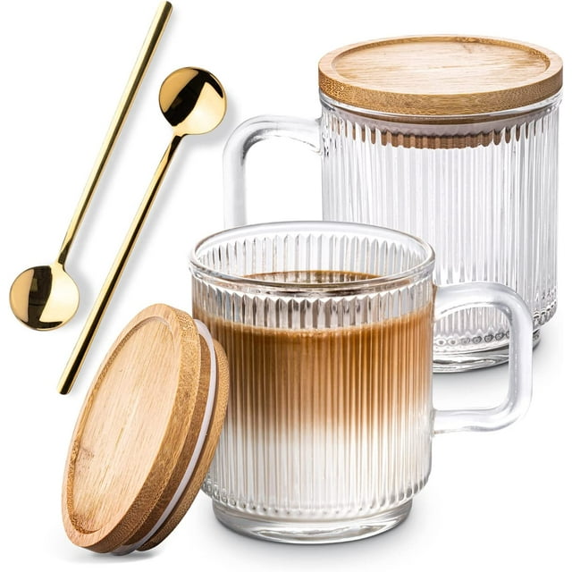 Combler Glass Coffee Mugs, Espresso Cups for Coffee Bar Accessories