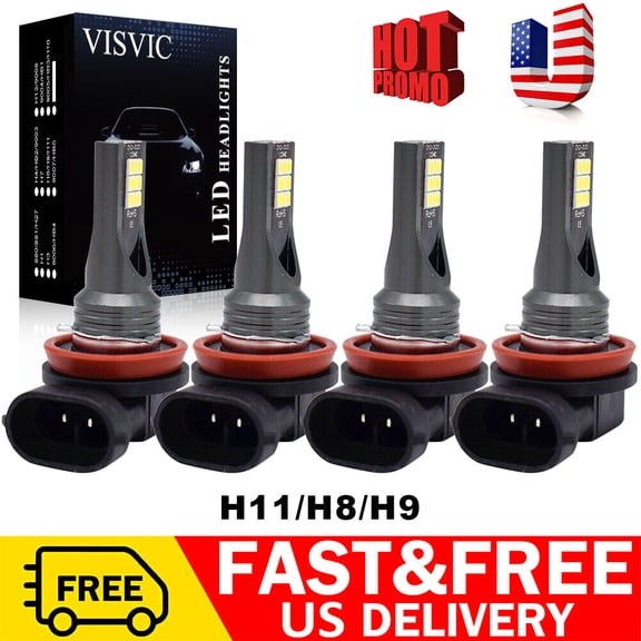 Combo 4 Bulbs LED Headlight 6000K White For Chevy Malibu Impala Hi&Low Beam ro