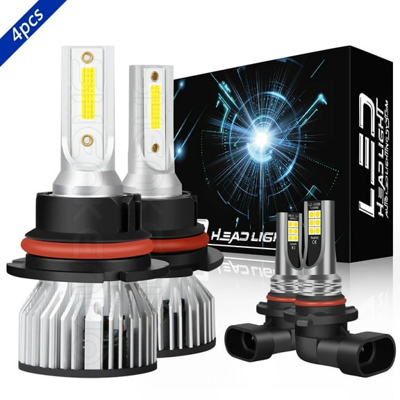Combo 9007 LED Headlight 9006 Fog Light Bulb Kit for 1997-2003 Ford F150 1998 1999 2000 2001 2002 White