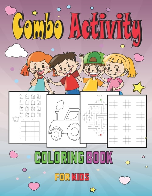 Combo Activity Coloring Book for Kids: Coloring, Picture Slice, Mazes, and More Fun Activities for Kids Ages 4-8 / 8-12, (Paperback)