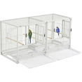 thumbnail image 1 of Combo Breeding Stacker Center Divided Breeder Bird Flight Double Rolling Cage with Side Breeding Nest Door Single Stacker, 1 of 13