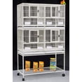 thumbnail image 1 of Combo Breeding Stacker Center Divided Breeder Bird Flight Double Rolling Cage with Side Breeding Nest Door (White, Double Stack), 1 of 16