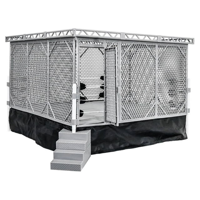 Figures Toy Company WWE Wrestling Ring & Steel Cage Playset Combo for