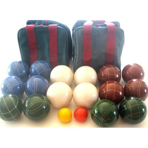 Combo EPCO Tournament Sets, 4 Color Bocce Ball Option - 110mm. 2 Bags Included.