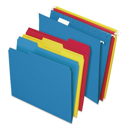 Pendaflex 16157EE 1/5-Cut Exterior Hanging File Folder 1/3-Cut File Folder Letter Size Combo Filing Kit (24/Box)