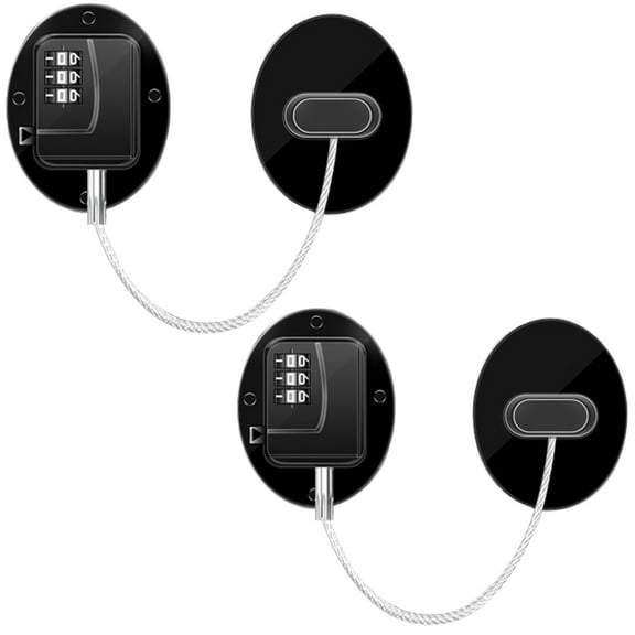 Youersen Combo Fridge Lock, Secure Your Family's Safety with No Keys Needed, Black