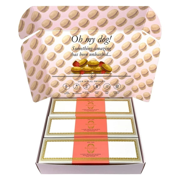Combo Gift Pack of 3-Boxes Dog Macarons (3x Rose) - Count of 18