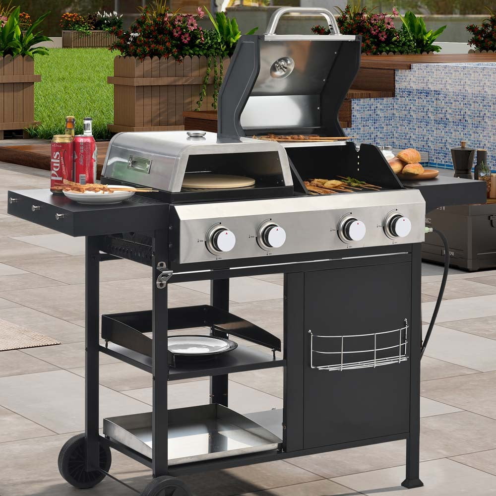 Combo Grill (Propane Gas BBQ Grill+ Griddle), Stainless Steel Grill and ...