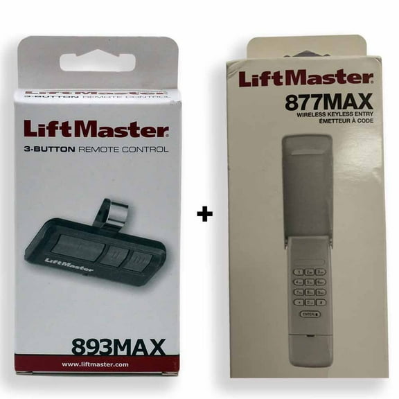 Combo Keypad 877Max Remote Control 893Max, Open or close your garage door without using a remote control or key Holds four unique PIN codes, and users can.., By LiftMaster