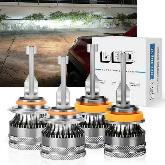 Combo LED Headlight Bulbs 6000K for 2015-2019 GMC Yukon High Low Beam White 4X