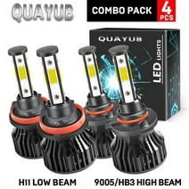 Combo LED Headlight Bulbs Conversion Kit 9005 H11 High Low Beam Bright White