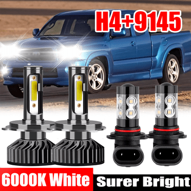 Combo LED Headlight Kit For Toyota Tacoma 2005-2011 - Hi/Lo Beam + Fog Light Bulbs