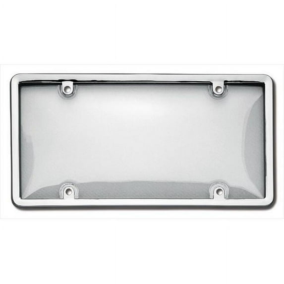 Combo License Plate Frame and Bubble Shield, Chrome And Clear