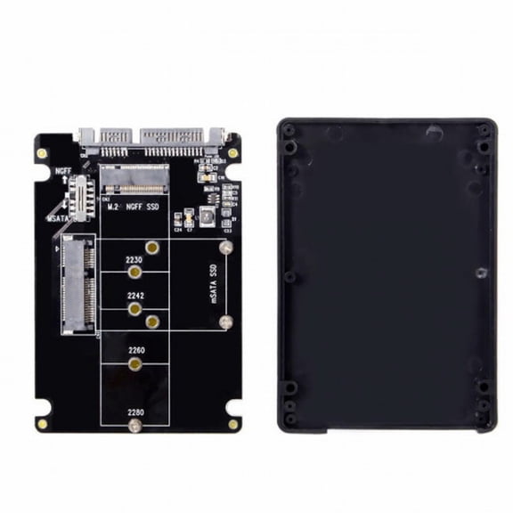 Combo M.2 NGFF B-key mSATA SSD to SATA 3.0 Adapter Converter Case Enclosure with Switch