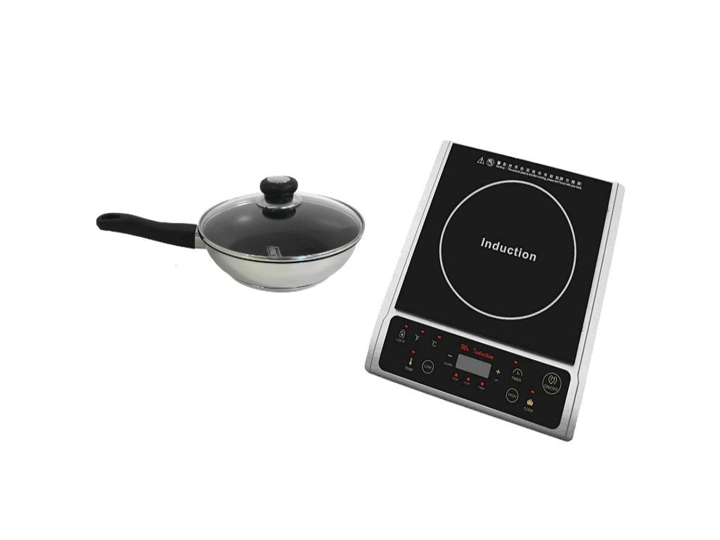 Combo Offer SPT 1300-Watt Silver Induction Cooktop With SPT 11-inch Stainless Steel Nonstick Fry Pan.