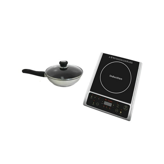 Combo Offer SPT 1300-Watt Silver Induction Cooktop With SPT 11-inch Stainless Steel Nonstick Fry Pan.