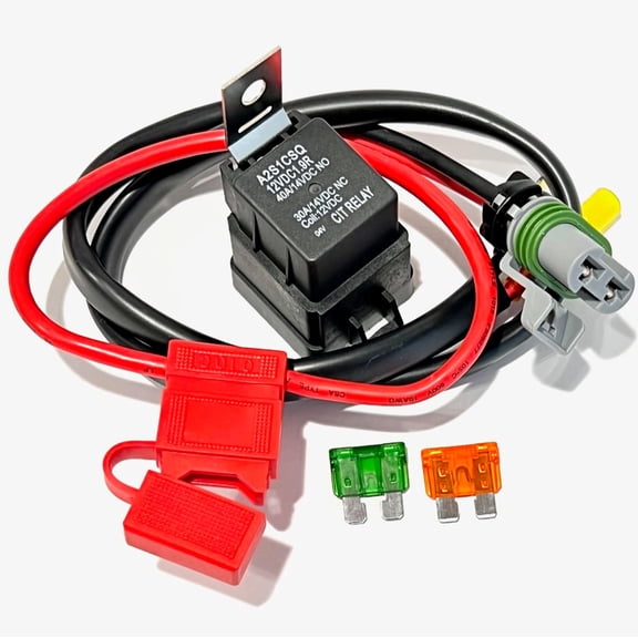 Combo Pack!!  5-Pin 12V 40 Amp Waterproof Relay [30/40 Amp] with FR-PT-HO Fan Harness & Fuse Holder (10AWG) - Perfect Replacement/Install for Fans - Spal etc.