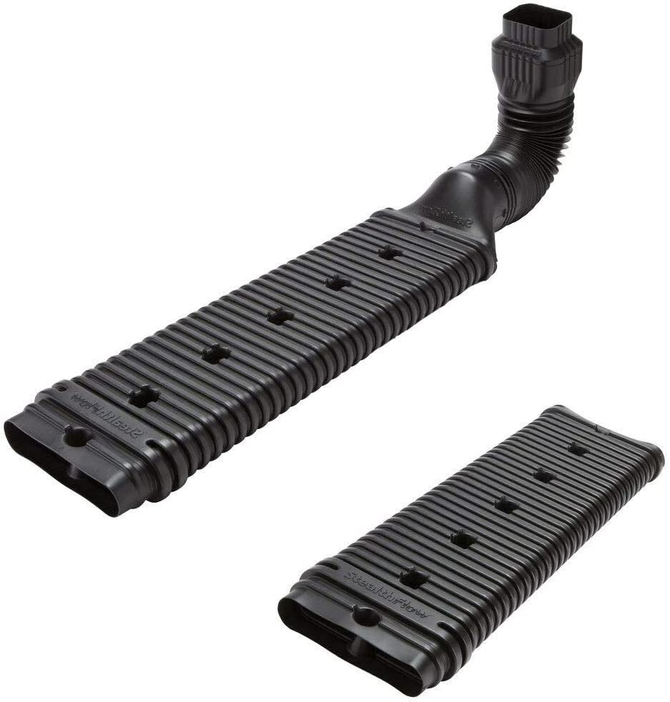 K-TEC Downspout Drainage-Adapter Schwarz - Für 7,6x10,2 Cm Fallrohr Zu 10,2 Cm Abflussrohr, Universell