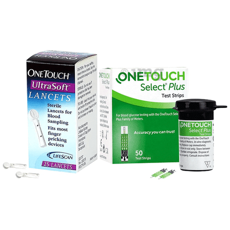 Combo Pack of Ultrasoft Lancets (100) & Select Plus Test Strip (100)