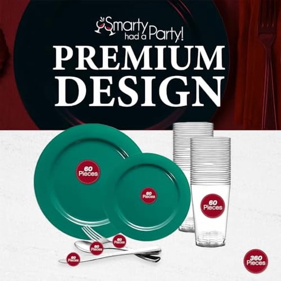 Combo Plate Set (Green, 60 Guests (Wedding Value Set))