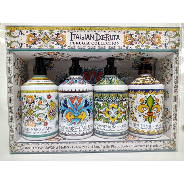 Combo Set 4, Italian Deruta Hand Soap Collection 21.5 FL OZ Each