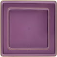 thumbnail image 1 of Combo Set 7.75" Dessert Plates and 10.75" inch Square Purple Plastic Plates with Gold Rim, Disposable China Like Party Plate, Heavy Duty Dinner Charger Plate, Salad, Wedding, Tableware (60), 1 of 7
