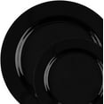 thumbnail image 1 of Combo Set 7" Dessert Plates and 10" inch Round Black Plastic Plates, Disposable China Like Party Plate, Heavy Duty Dinner Charger Plate, Salad, Wedding, Tableware, Tablesetting, Catering (36), 1 of 5