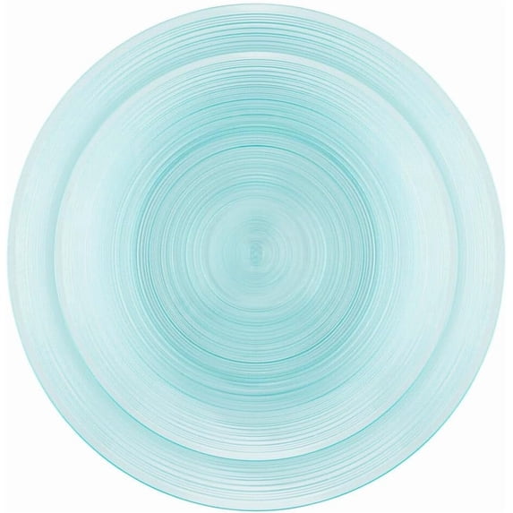 Combo Set 7" Dessert Plates and 10" inch Round Translucent Aqua Blue Plastic Plates with Gold Rim, Disposable China Like Party Plate, Heavy Duty Dinner Charger Plate, Salad, Wedding, Tableware (8)