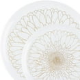 thumbnail image 1 of Combo Set 8" Dessert Plates and 10" inch Round White Plastic Plates with Gold Blossom Flower Print, Disposable China Like Party Plate, Heavy Duty Dinner Charger Plate, Salad, Wedding, Tableware (20), 1 of 3