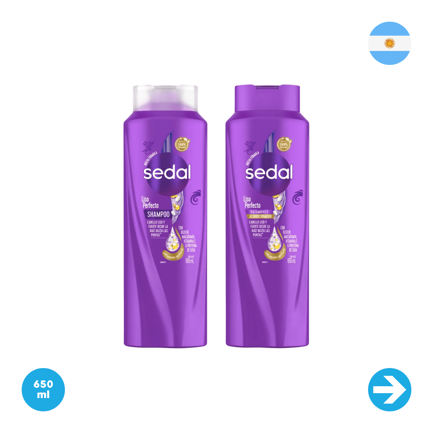 Combo Shampoo + Acondicionador Sedal Liso Perfecto