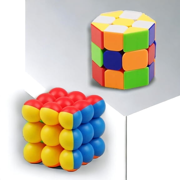 Combo of 3x3 Barrel Cube & 3x3 Bubble Cube High Speed Magic Cube - The Ultimate Puzzle Set for Fun and Learning (Combo of Barrel Bubble Cube)