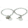 thumbnail image 1 of Combo of Stainless Steel Bracelet with Butterfly & Key Charm and Engraved Initials on Heart (Silver), 1 of 11