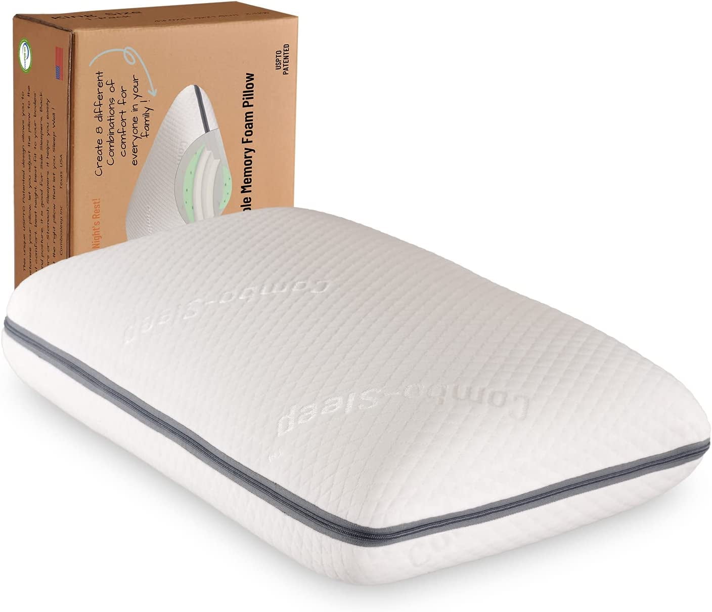 Welltop Memory Foam Pillow for Neck Pain Relief, Ergonomic