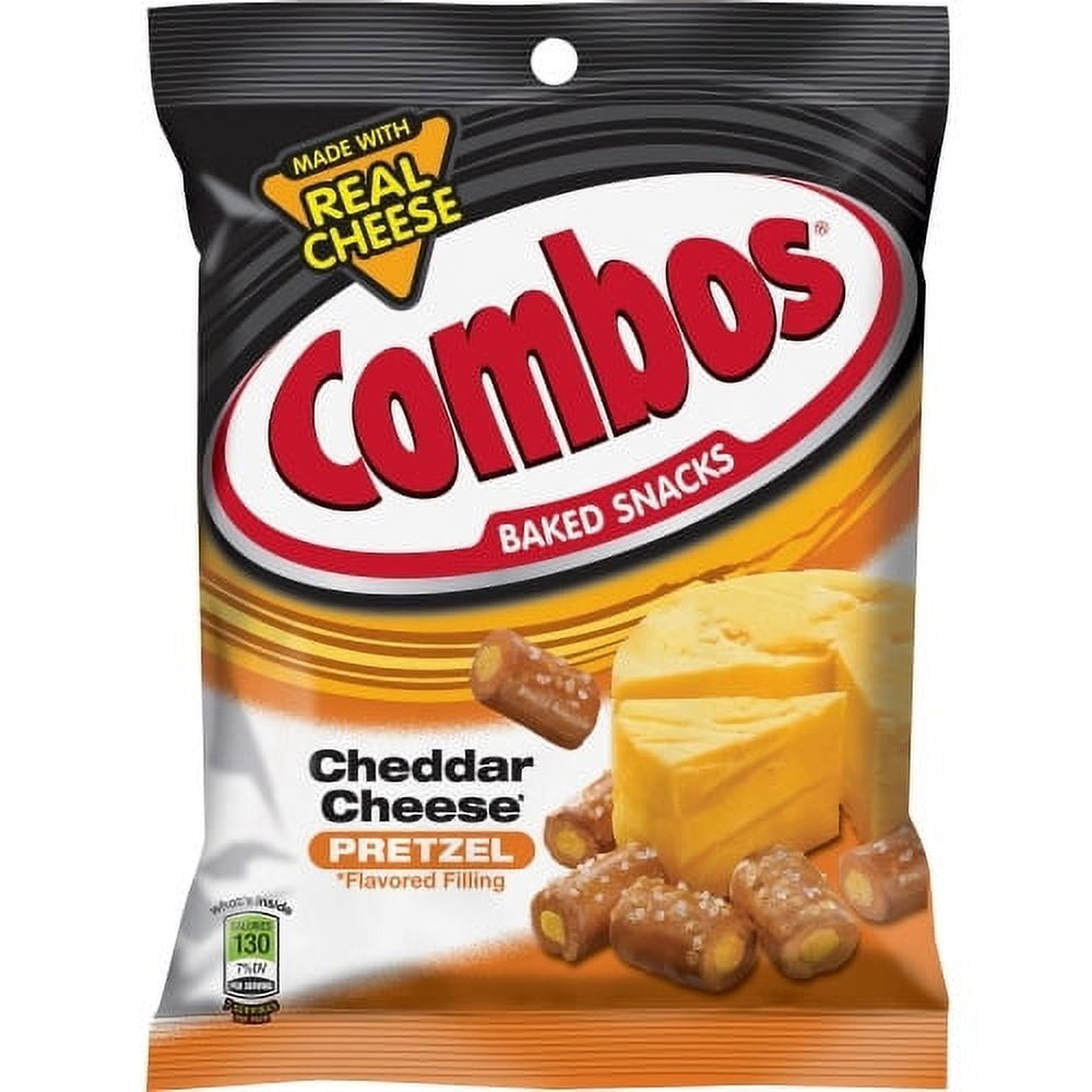 Combos Cheddar Cheese Filled Pretzel - Cheddar Cheese, Crunch - 1.80 oz - 18 / Box Combos Cheddar Cheese Filled Pretzel - Cheddar Cheese, Crunch - 1.80 oz - 18 / Box