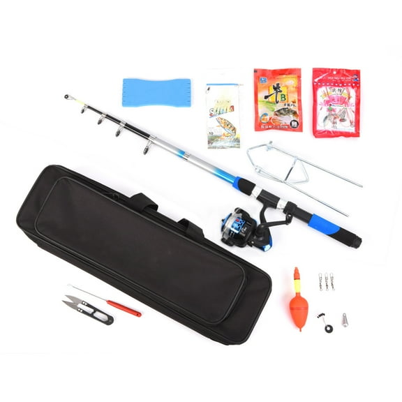 Combos Lixada Fishing Tackle Set With 2.1m Telescopic Fiberglass Fishing Sea Rod  Fishing Reel Fishing Baits Hooks Fishing Bag Kit Seawater Freshwater Suits Professional