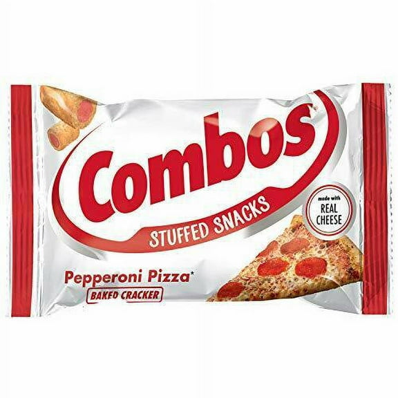 Combos Pepperoni Pizza Cracker Baked Snacks 1.7-Ounce Bag 18-Count (1-Box)