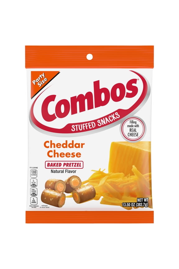 Stuffed Snacks Cheddar Cheese Baked Pretzel Snacks, 13.5 oz Bag