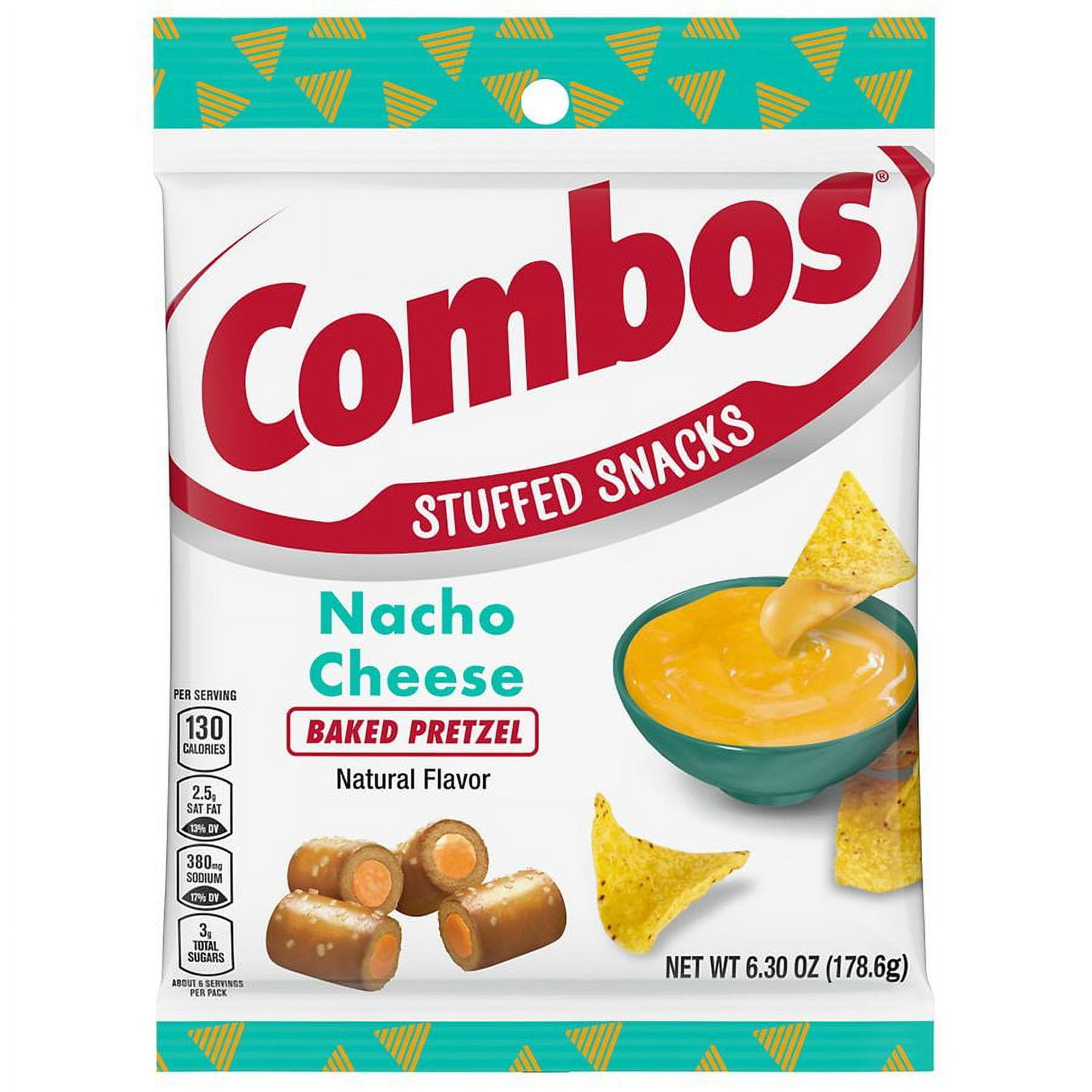 Combos Stuffed Snacks Nacho Cheese Baked Pretzel Snacks 6.3 oz