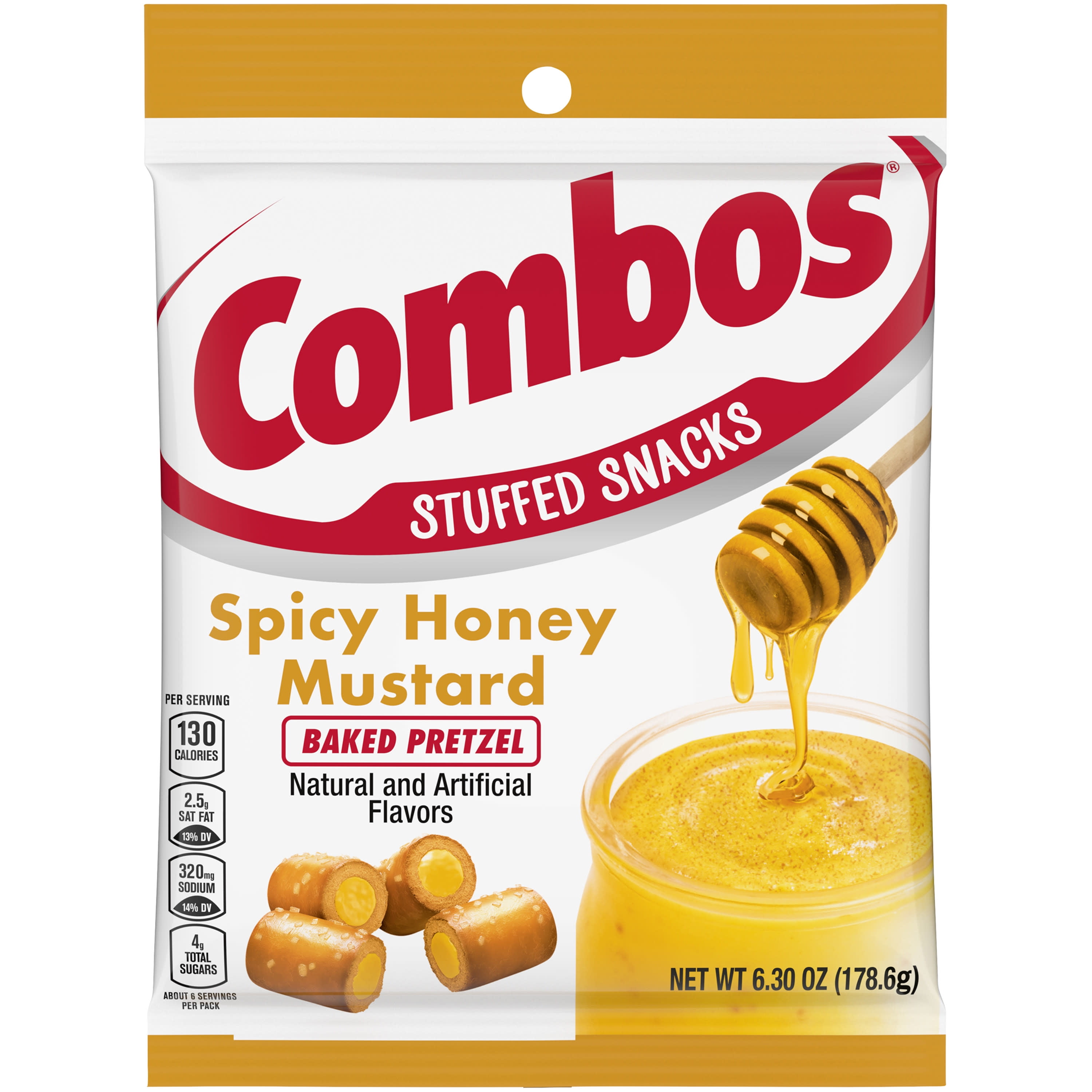 Combos Stuffed Snacks Spicy Honey Mustard Baked Pretzel Snacks