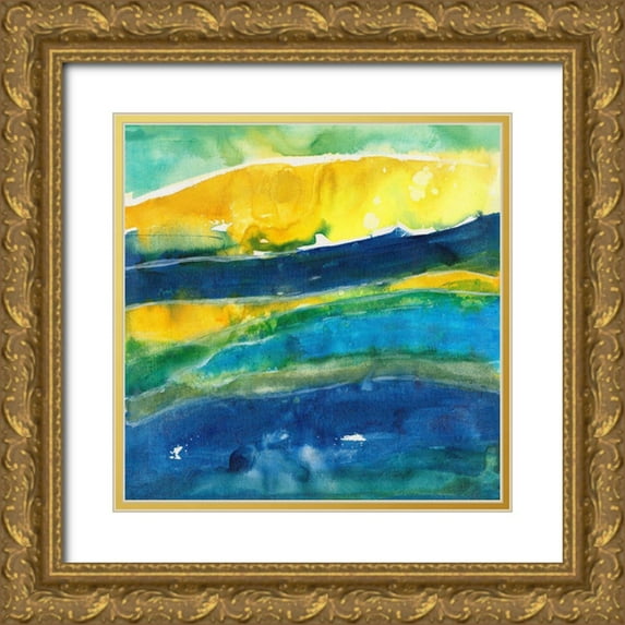 Combs, Joyce 20x20 Gold Ornate Wood Framed with Double Matting Museum Art Print Titled - Sunny Seaside I