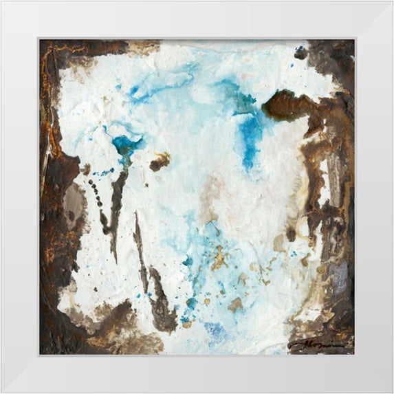 Combs, Joyce 20x20 White Modern Wood Framed Museum Art Print Titled - Blue Cliffs II