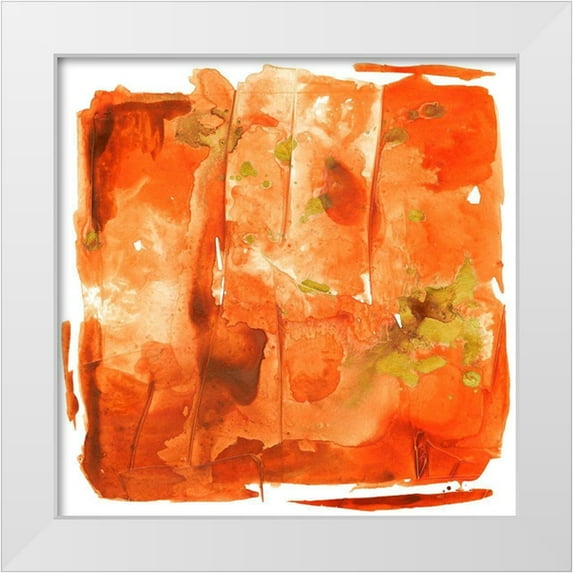 Combs, Joyce 20x20 White Modern Wood Framed Museum Art Print Titled - Orange Crush