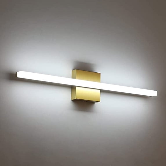 Combuh Dimmable LED Bathroom Vanity Light 24in Over Mirror Lighting Fixture Gold Bath Wall Lighting for Cabinets Mirror