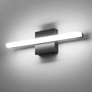 Combuh Bathroom Light Fixtures Modern Gentle LED Vanity Lighting Over Mirror Lighting, 16 Inch 9W Black Small Bath Wall Sconces for Restroom Indoor Cool White 6000K