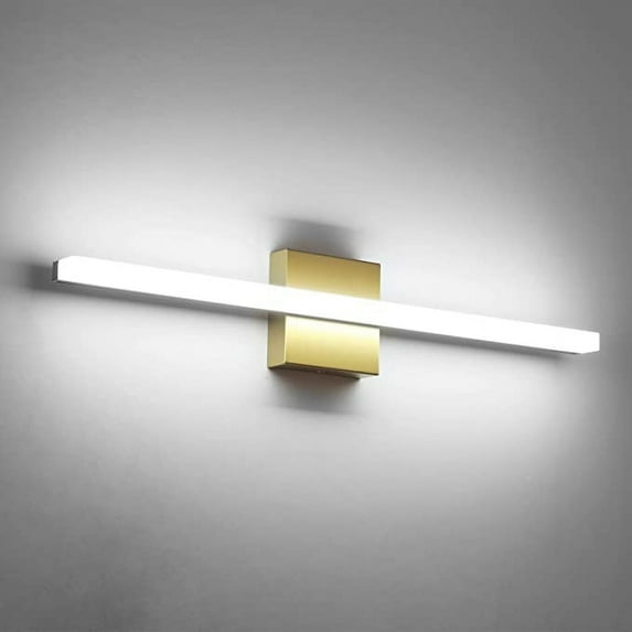 Combuh LED Bathroom Vanity Light IP44 Mirror Lighting Fixture 24Inch Wall Lamp Indoor 14W Modern Cool White 6000K Golden