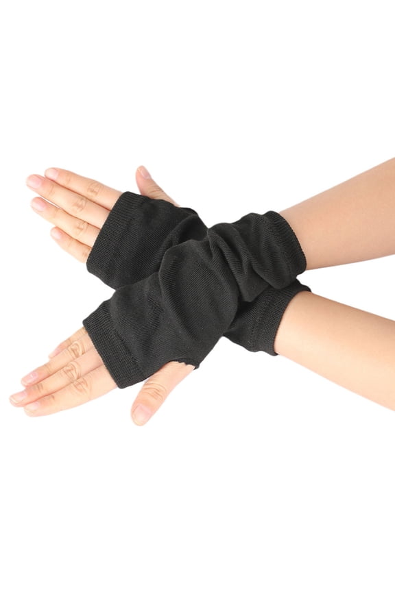 Arm Compression Sleeve Women! Women Knitted Arm Fingerless Long Mitten Wrist Elastic Warm Gloves Sleeves To Cover Arms for Women Black A